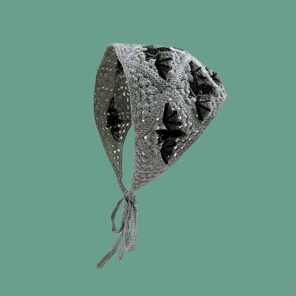 Bat Triangle Scarf Cotton Material Knitted Hollow Headband Halloween Headscarf Women Girls