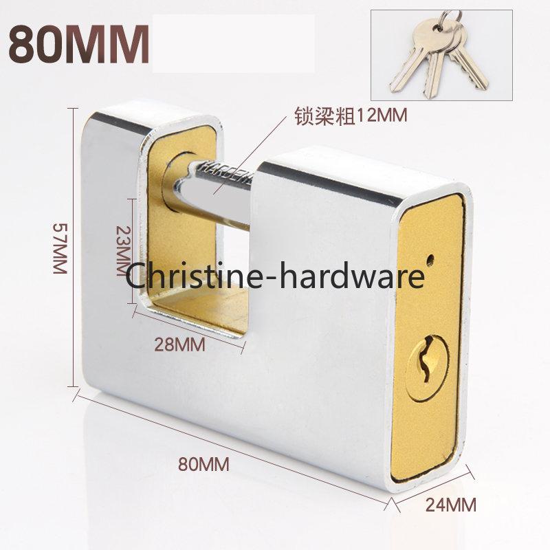1Pcs Marble Texture Rectangular Horizontal Opening Lock Anti-theft Padlock Stainless Steel Burglar Padlock Security Safety Lock