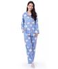 SAZAC 50th Anniversary Hello Kitty Shirt Long Sleeve and Pants Jersey Cotton Hello Kitty Mimmy Women's Pajamas, Set, Loungewear, & (Blue/M/SAN1740)