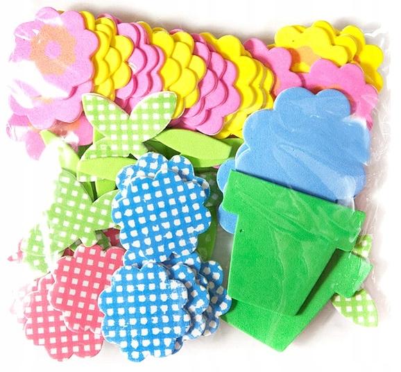 Foam Stickers Flowers, 60 Pcs