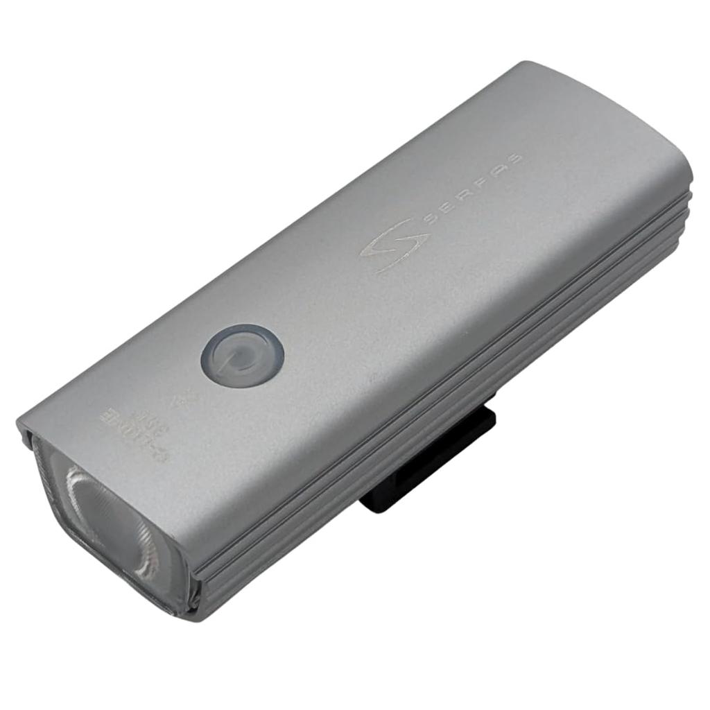 SERFAS USL PLUS Велосипедная светодиодная USB 350 серебристая фара, перезаряжаемая через Type-C, люмены,