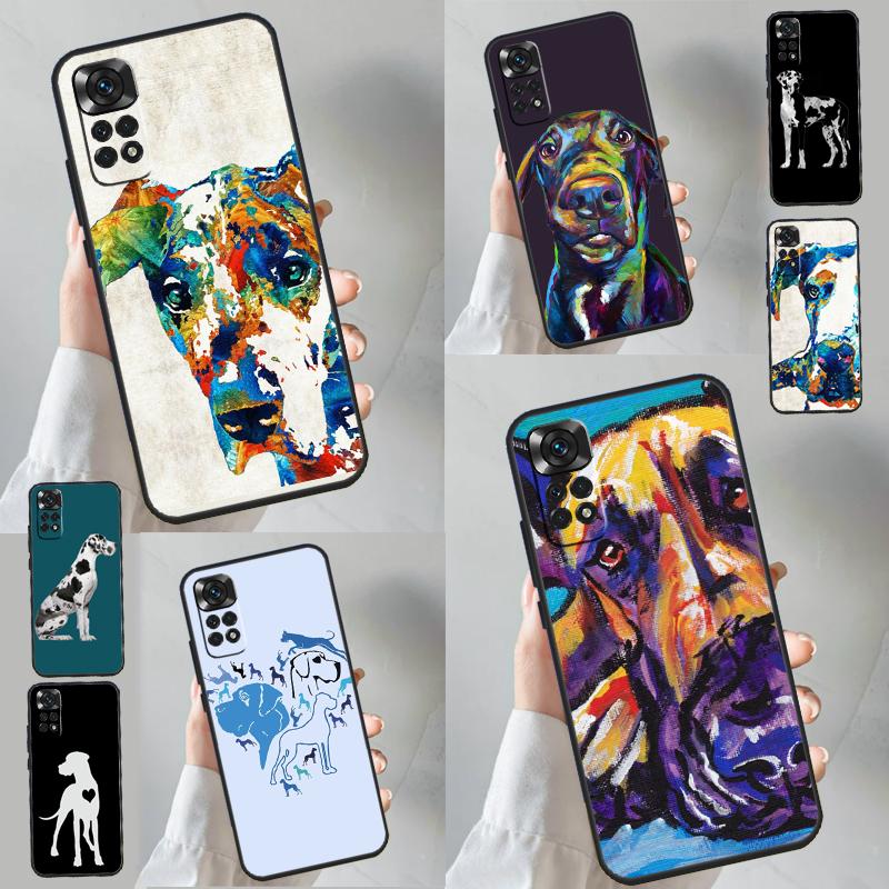 Акварельный Чехол с Собакой Датский Дог Для Xiaomi Redmi Note 13 11 10 9 8 12 Pro Plus 12S 11S 10S 9S 10A 9C 10C 12C 13C Funda
