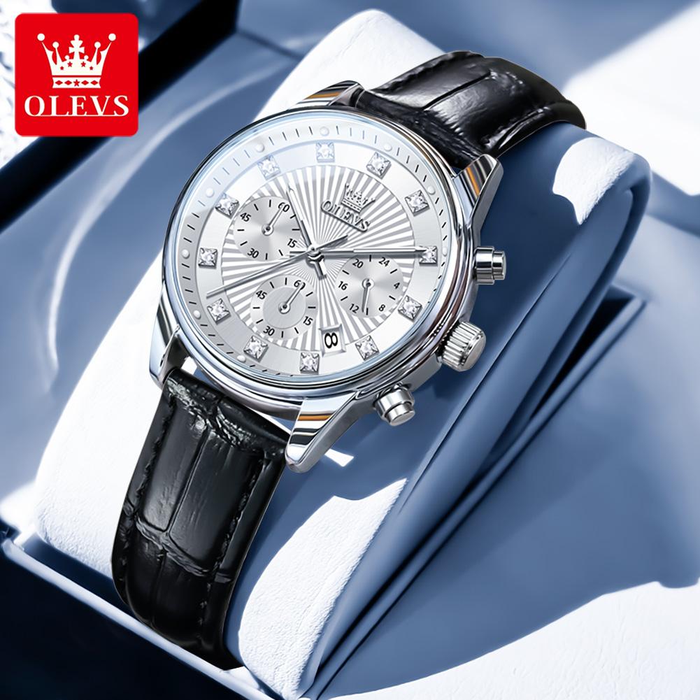 OLEVS Бизнес хронограф кварцевые часы для женщин оригинальный календарь модные женские наручные часы водонепроницаемые женские наручные часы