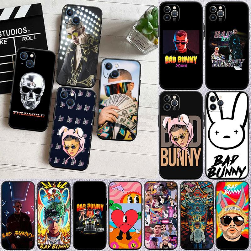 Чехол-обложка премиум-класса Bad Bunny для iPhone 16 15 14 13 Pro Max Plus Mini
