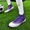 Модные мужские футбольные бутсы FG/TF с нескользящей подошвой, тренировочные бутсы со шнуровкой и звездным дизайном, высокие футбольные бутсы