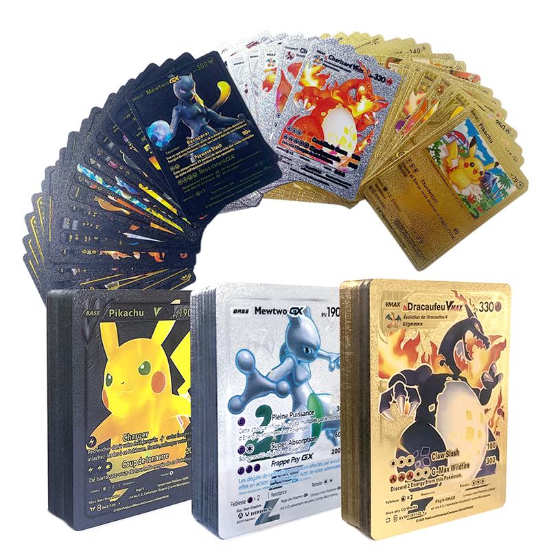 55Pcs Pokemon Cards VSTAR GX EX VMAX MEGA TAG TEAM Energy Trainer Charizard Pikachu Rare Cards I28
