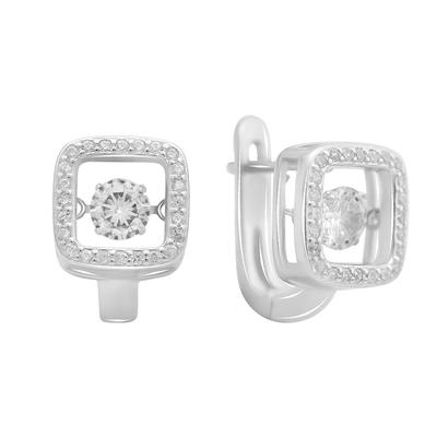 Серебряные серьги с фианитами (2176411)