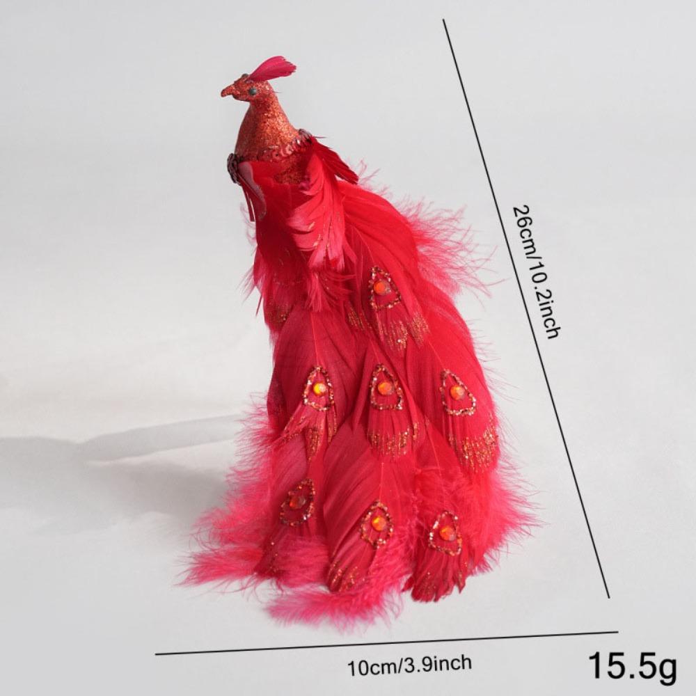 New Shimmering Christmas Peacock Decoration Realistic Feathers DIY Crafts Peacock Foam Cartoon Simulated Peacock Navidad Decor
