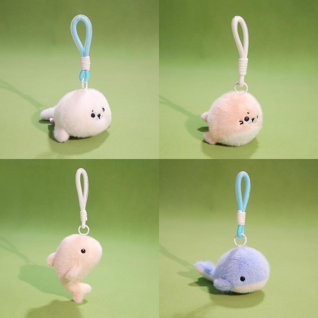 Cartoon Sea Creature Plush Charm With Durable Material For Bags And Car Keys