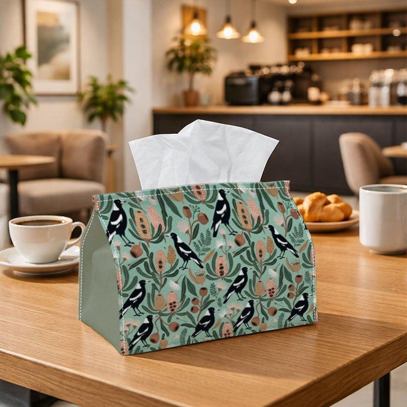 1pc Tropical Decorative Modern Tissue Box | Durable, Bird Botanical Pattern Suitable for Living Room Accent, Bedroom Decor, Encouragement Gifts, Workp