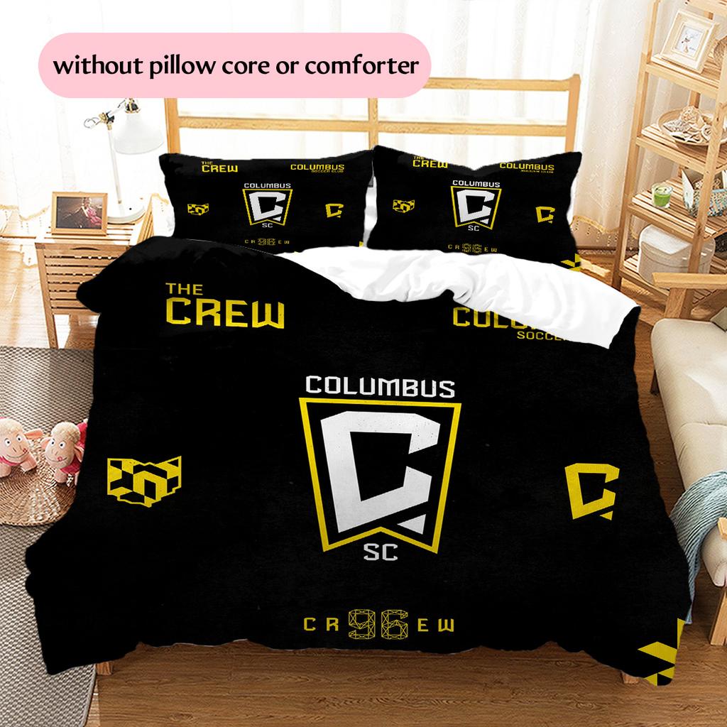 Columbus Crew Pattern Bedding Quilt Set Home Decoration Gift (1 * duvet cover + 2 * pillowcase without core)