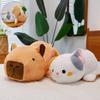 Charming Brown Capybara Plush Doll Cat Transformation Soft Toy For Kids Gift