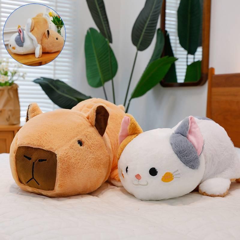 Charming Brown Capybara Plush Doll Cat Transformation Soft Toy For Kids Gift