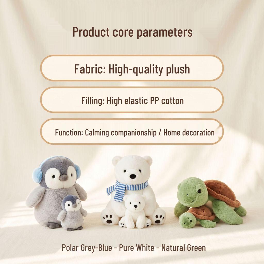 Polar Bear & Penguin Mother-Child Plush Dolls - Cute Birthday Gift for Kids