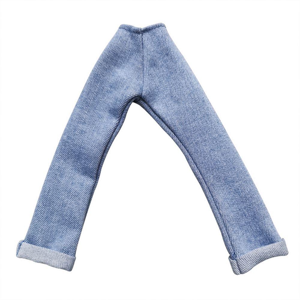 Fashion 1/6 BJD Dolls Casual Wears Floral Jeans Dolls Trousers Clothes Accessories Leather Pants
