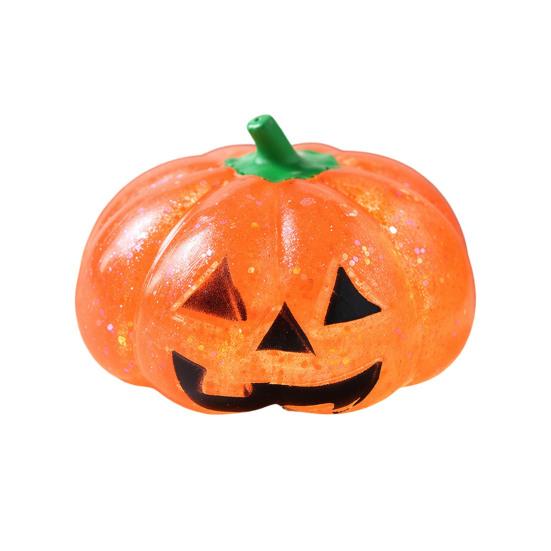 Squeeze Stress Ball 1/2/3Pcs Halloween Pumpkin Relief Toy, Creepy Head Glitter for Kids Adults, Party Favors