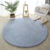 Solid Color Fluffy Round Carpet Children Bedroom Bedside Rugs Living Room Coffee Table Floor Mat Home Thick Plush Anti -Slip Rug