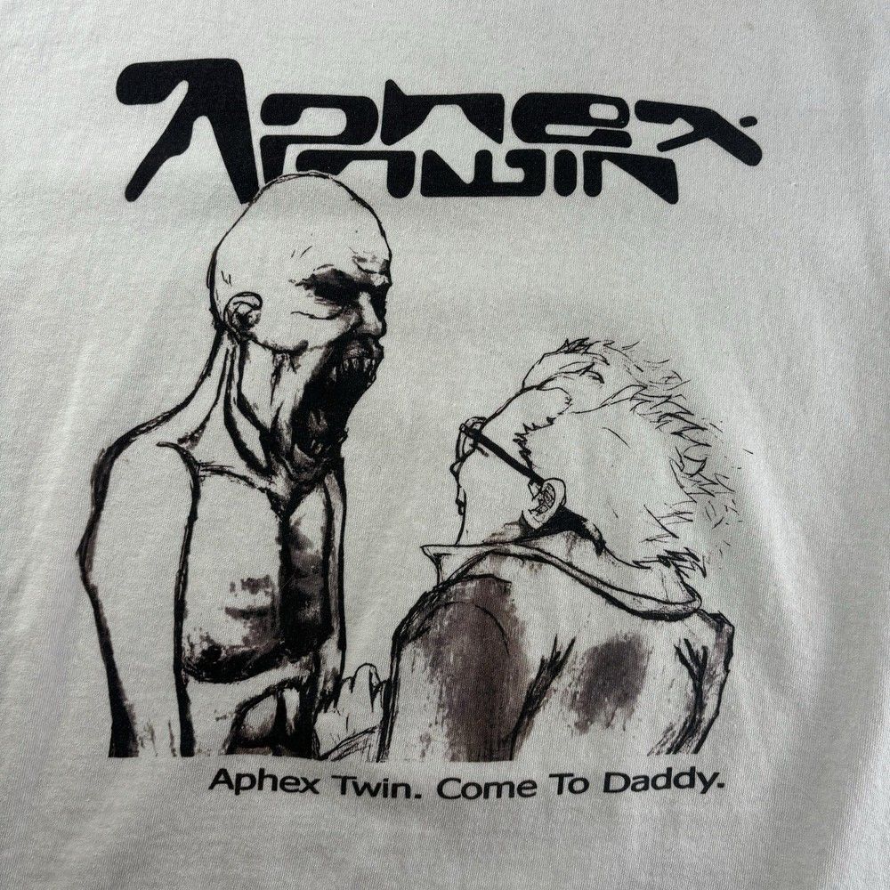 Унисекс рубашка Хлопок Оверсайз Большой размер Редкость! aphex twin Come To Daddy Белая Футболка Унисекс S-5XL DO500