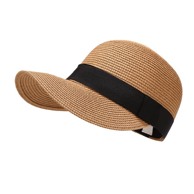 Women's Fashion Summer Sun Hat, Classic Solid Color, Casual Straw Cap, Outdoor Travel Beach Hat