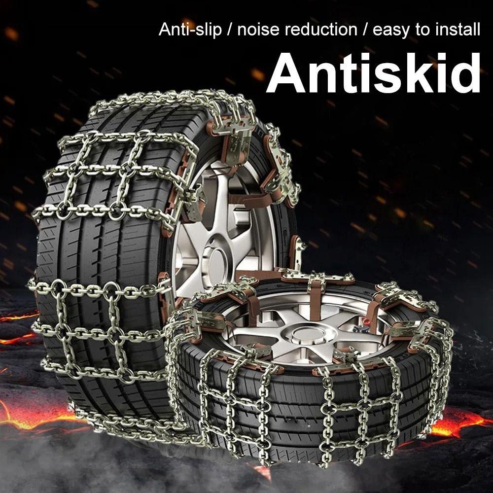 Thickened Stainless Steel Snow Chain Driving Safety Auto Anti-Skid Chain for Tire Width 165-285mm