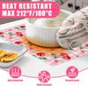 Pink Cherry Spring Flower Placemats Set of 6,12x18 Inch Linen Place Mat Washable Stain Resistant Table Mats