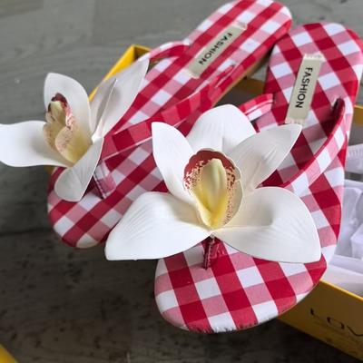 Цветок шлепанцы тапочки товары общего назначения продажи дом ткань ЭВА