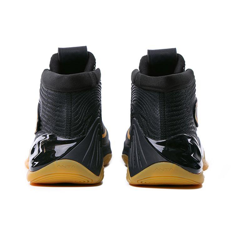 Anta Баскетбольные кроссовки KT6 Thompson Shock Absorbing Non-Slip износостойкие с высоким верхом мужские баскетбольные кроссовки Black Gold 112131101-2
