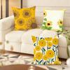 Sunflower Pattern Cushion Cover Soft Short Plush Pillow Cover Smooth Cozy Texture Aesthetic Cushion Case Home Decor