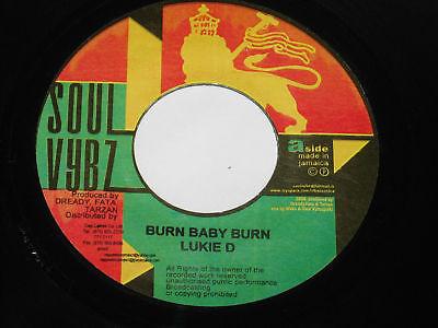 7-дюймовая пластинка LUKIE D - Burn Baby Burn NONE Soul Vybz Ямайка Регги, Ска и Даб Б/у
