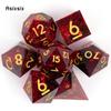 7 шт. красная смола золотой номер кубики с острыми краями многогранные кости подходят для ролевой игры Pathfinder настольная игра
