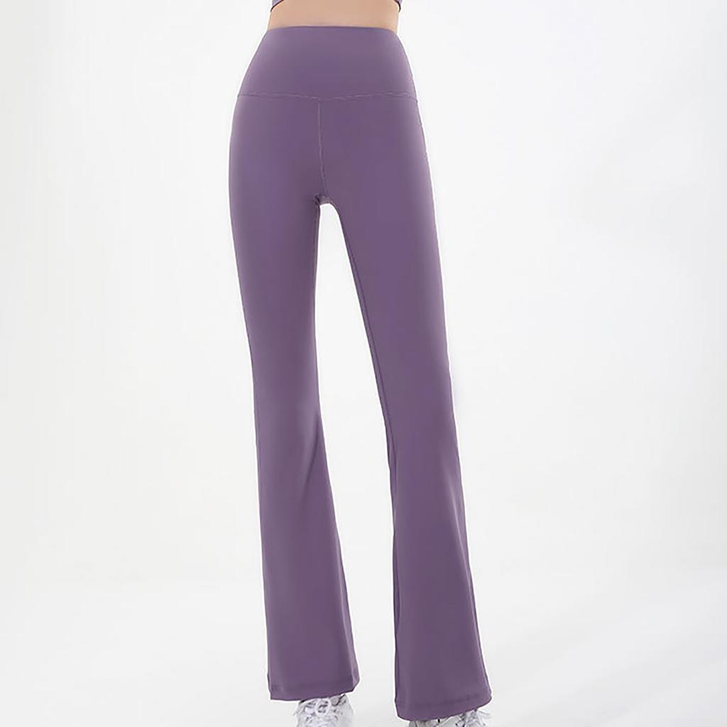 Женские брюки-клеш, брюки для йоги, спортивные брюки для фитнеса, высокая талия, подтягивающие бедра, эластичные бесшовные брюки с четырех сторон