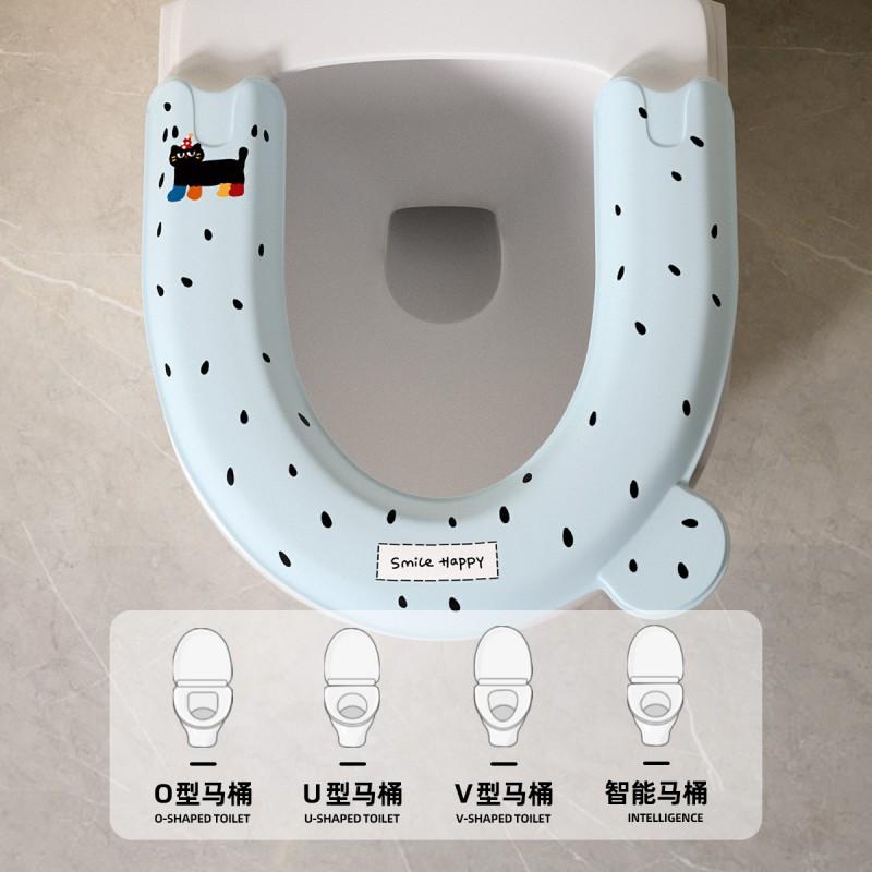 U-Shaped Toilet Seat Cushion Soft Thick Adhesive Pad Home Bathroom Use Comfortable Skin-Friendly