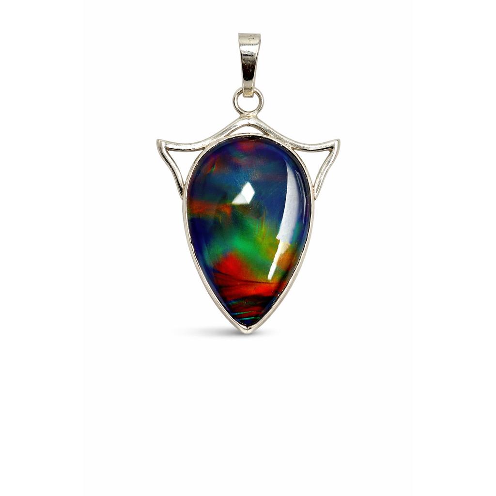 Natural Opal Pendant 38 ct Pear 925 Sterling Silver Gems October Birthstone for Gem Collections