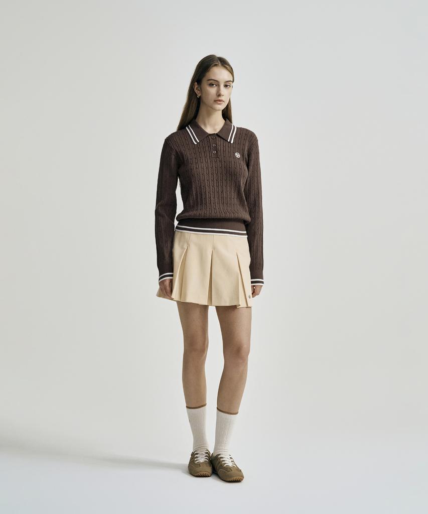 SERGIO TACCHINI W Cable Polo Sweater