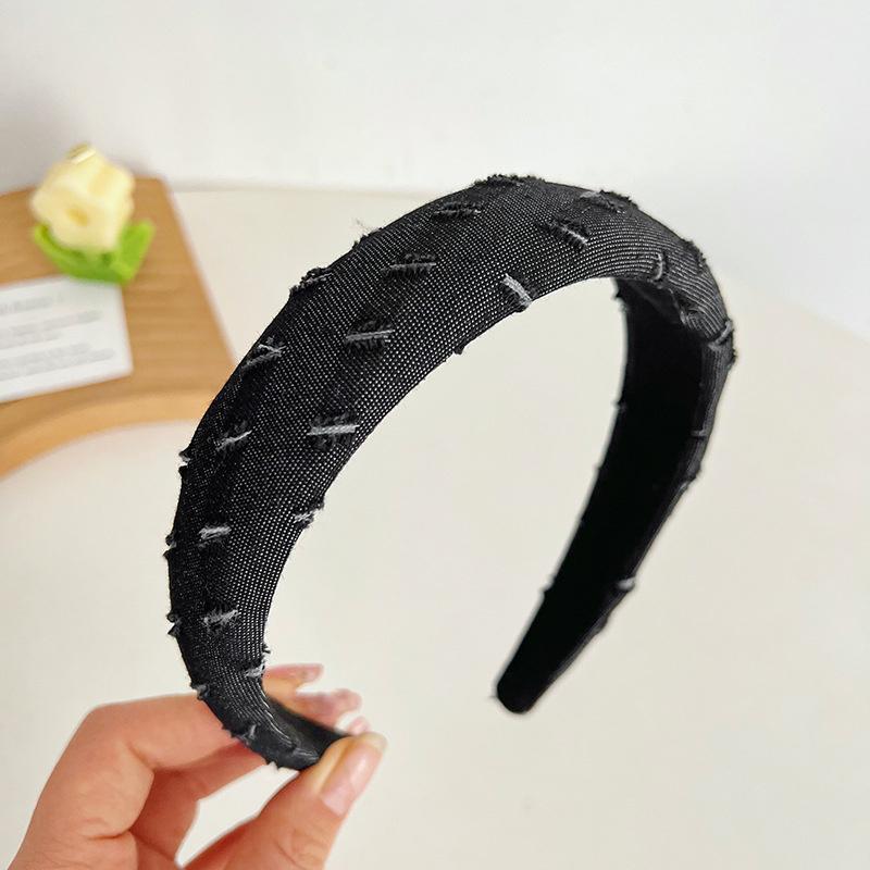 Винтажная джинсовая повязка на голову 3 см Простая губчатая повязка для волос для женщин, девочек, для шопинга, умывания лица, головной убор, классический джинсовый обруч для волос