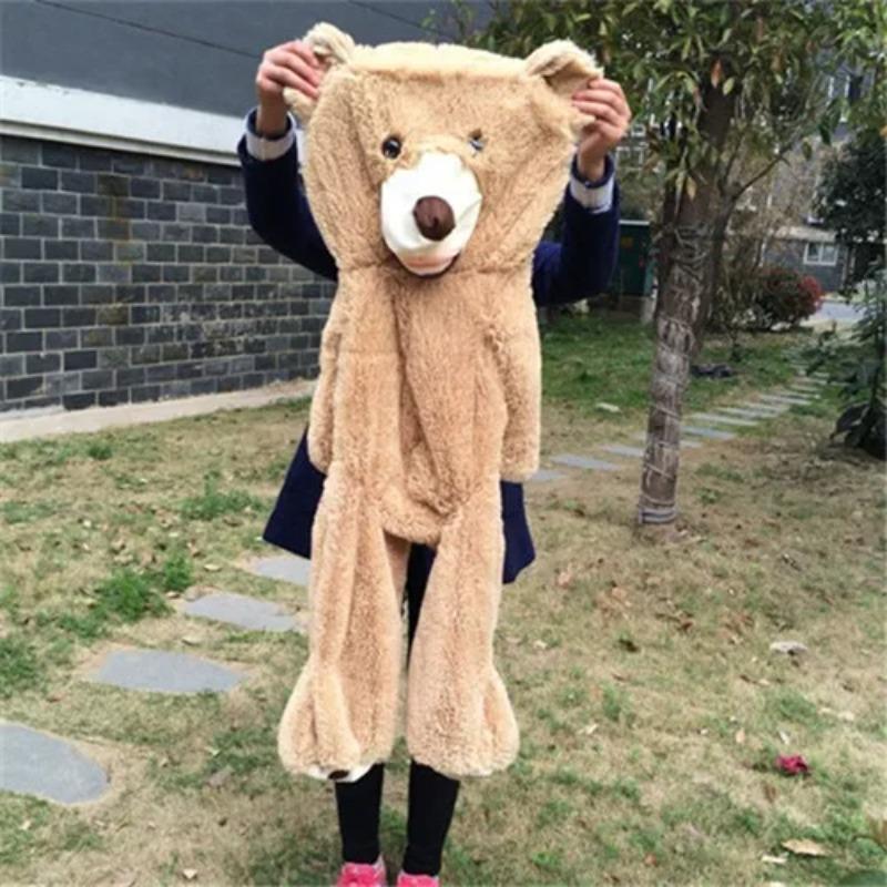 200 см мягкая гигантская игрушка из шкуры медведя, большие животные, пальто в виде медведя для девушки, подарок на День святого Валентина, пальто в виде плюшевого медведя из животных