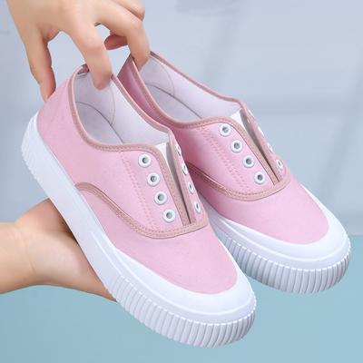 2024 Весна/Лето Новые холщовые женские туфли конфетного цвета с дышащим верхом и мягкой подошвой 35-40