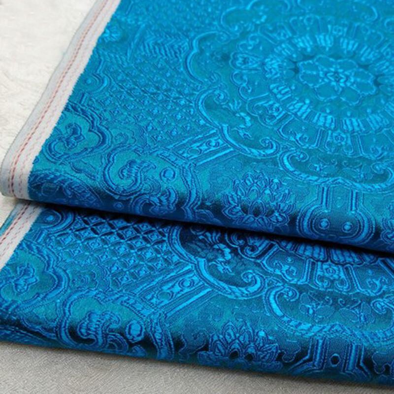 Атлас Шелк Брокат Жаккард Цветочная Ткань Винтажное Платье Костюм Ткань для Рукоделия Одежды Ципао Наволочки Ткань для Шитья DIY