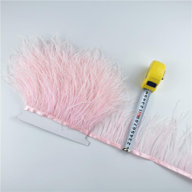Feather1M 5M 10Meters Ostrich Feather Skirt Fringe Trims 10-15CM Ostrich Feather Ribbon Feathers for Crafts Wedding Feathers Decoration