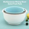 3 шт. Салатница пищевая, экономит место, высокая емкость, дренажная насадка, защита от падения, креативный красочный поднос для фруктов, миска для смешивания, кухонные принадлежности