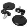 2 Pcs Motorcycle Rearview Mirror Round Folding Bar End Rear View Side Mirror Black for 78in Outer