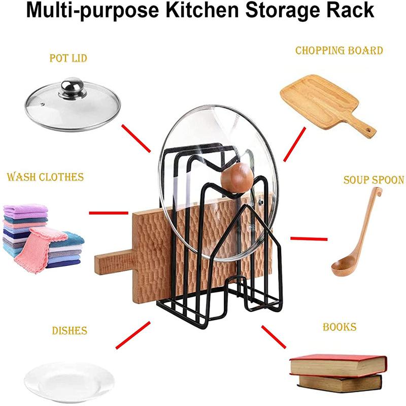 Rack Shelf Stand Multi Layer Space Saving Rustproof Cutting Board Practical Kitchen Organizer Pot Lid Holder Iron Art Home Rack