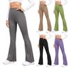 Women Fashion Wearing Flared High-waisted Yoga Pants New Slimming Strip Tracksuit Pants