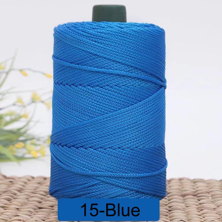 3 мм Цветной Крученый Плетеный Шнур, Полая Нить, Полиэстеровый Шнур Макраме, Черная Пряжа для Вязания Крючком, Пряжа для Вязальщицы