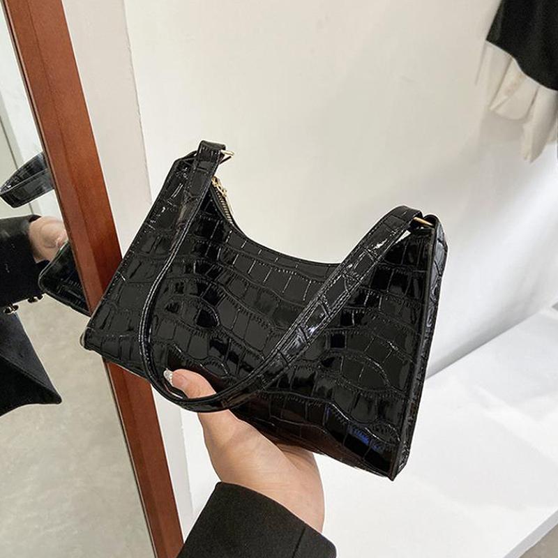 Fashion Stone Pattern Female Shoulder Bags Women Underarm Small Square Bag PU Leather Trend Handbag