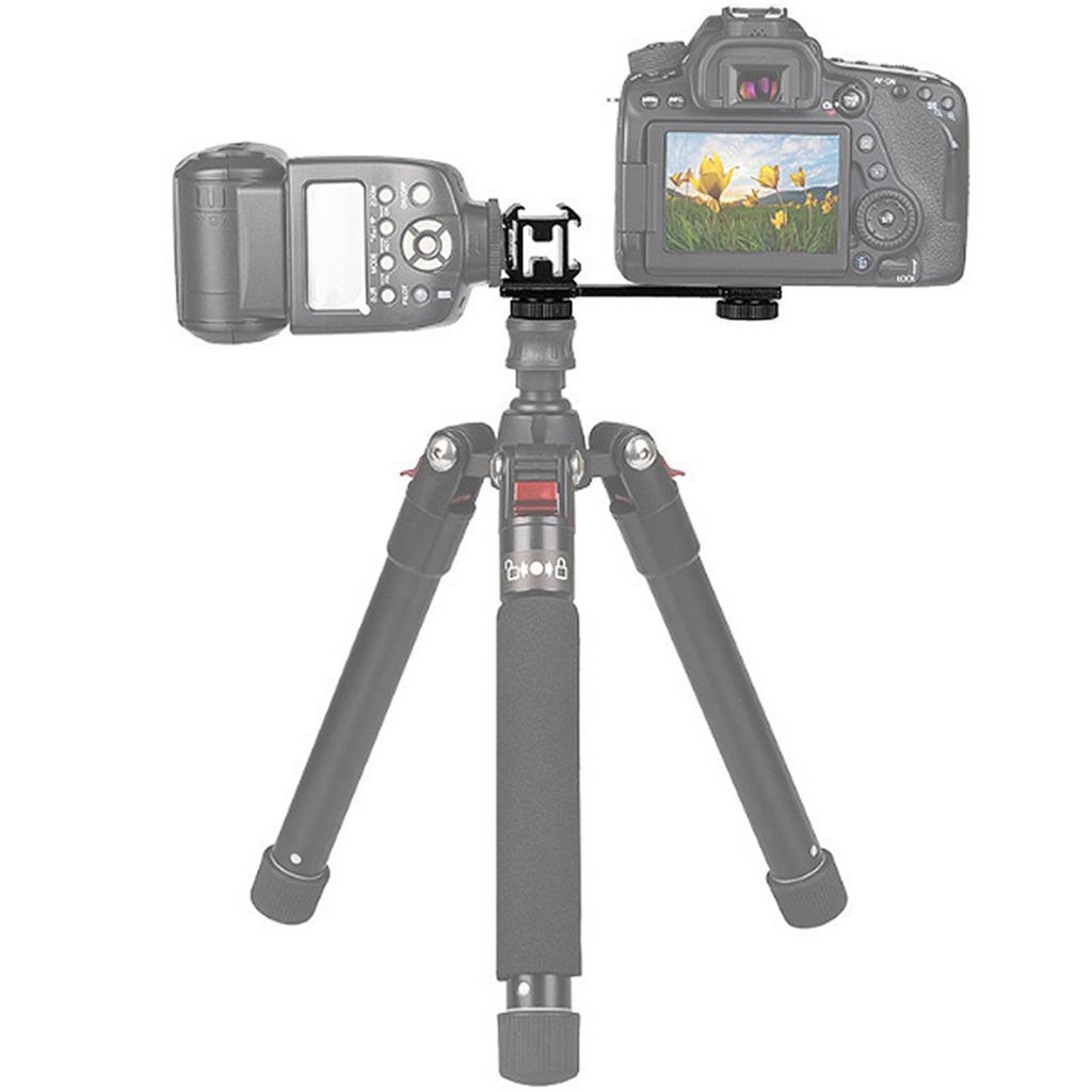 Three Head Hot Shoe Stand Sports Camera Mobile Phone Stabilizer Extension Rod Fill Light Microphone Live Streaming Stand