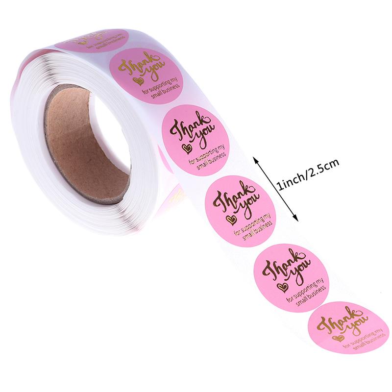 500 шт. наклейка «спасибо» свадебный декор печать штамповка розовая черная круглая этикетка