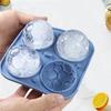 4Grids Silicone Ice Grid Football Ice Cube Mold with Cover Ice Cube Maker for Whiskey Cocktails Kitchen Bar Tool Accessory