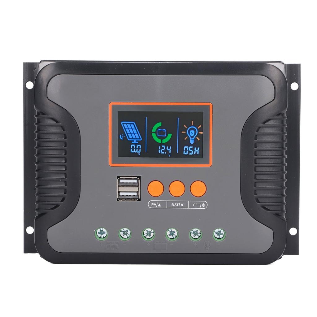 ШИМ-контроллер солнечной зарядки 80A 12V 24V 36V 48V двойной USB порт ЖК-дисплей для зарядки аккумулятора