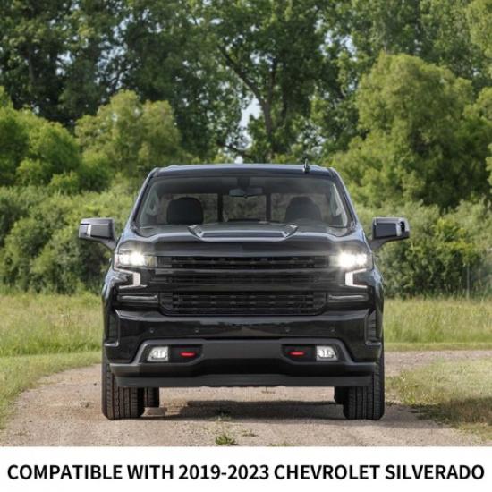 Black Front Bumper Fog Light Lamp Cover Trim For Chevy Silverado 1500 -